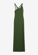 The Attico Maxi Dress with Front-Slit Green 260WCW0026VVP002AA/S_ATTIC-017