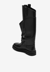 The Attico La Passeggiata Leather Knee-High Boots Black 260WSH0090LBT019AA/S_ATTIC-100