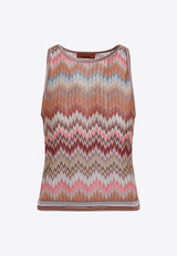 Zigzag-Pattern Sleeveless Top
