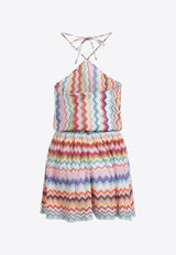 Zigzag-Pattern Short Playsuit