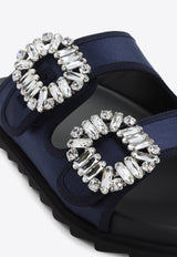 Slidy Strass Bord Gros Satin Mules