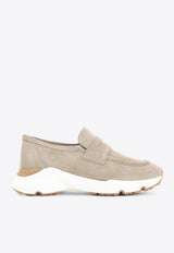 Suede Sneakers with Penny-Strap