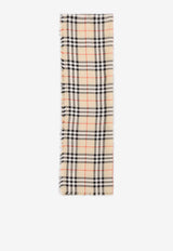 وشاح من الكشمير والحرير بنقشة مربعات