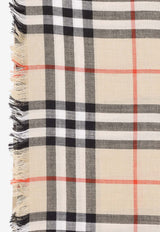 وشاح من الكشمير والحرير بنقشة مربعات