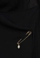 فستان طويل بحمالات عنق