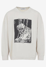 Graphic Print Slack Sweatshirt