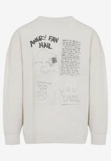 Graphic Print Slack Sweatshirt