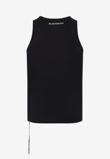 Crystal Embellished Skull Sleeveless T-shirt