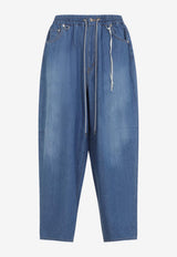 Wide-Leg Easy Washed Jeans