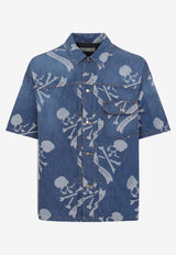 Skull Print Denim Shirt