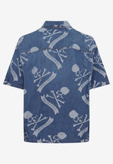 Skull Print Denim Shirt