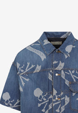 Skull Print Denim Shirt