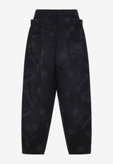 Skull-Print Wide-Leg Easy Jeans