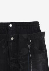 Skull-Print Wide-Leg Easy Jeans