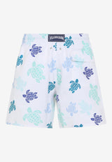 Moorea Turtles Print Swim Shorts