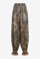Voyage Imaginaire Print Silk Pants
