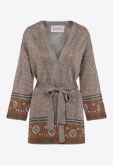 Knitted Jacquard-Pattern Cardigan