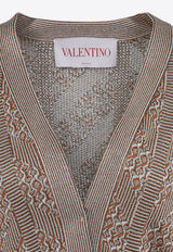 Knitted Jacquard-Pattern Cardigan