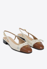 Paneled VLogo Leather Ballet Flats