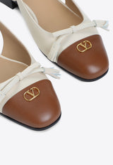 Paneled VLogo Leather Ballet Flats
