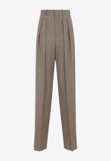 Pleated Tailored Pants in Wool