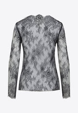 See-Through Floral Lace Top