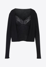 V-neck Lace-Trimmed Sweater