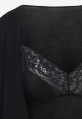 V-neck Lace-Trimmed Sweater