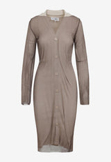 Buttoned Knitted Wool-Blend Dress