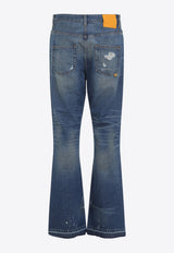 Dagger Distressed Bootcut Jeans