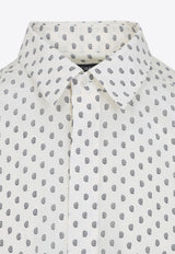 Micro Print Crepe De Chine Shirt