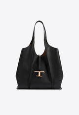 Medium T Timeless Grained Leather Tote Bag