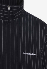 Striped Jacket with Embroidered-Logo