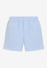Striped Elastic-Waist Shorts