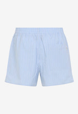 Striped Elastic-Waist Shorts