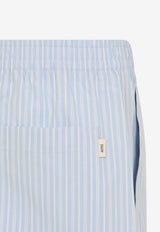 Striped Elastic-Waist Shorts