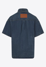 قميص دنيم قصير الأكمام