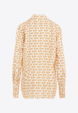 قميص من الحرير بطبعة بي