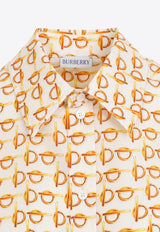 قميص من الحرير بطبعة بي