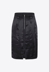 Knee-Length Wool-Blend Skirt