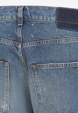 Patched Straight-Leg Jeans