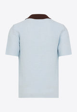 تي شيرت بولو محبوك قصير الأكمام