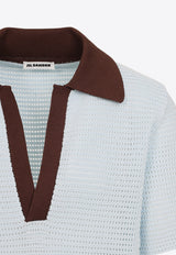 تي شيرت بولو محبوك قصير الأكمام