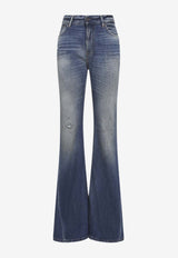 Stitched Straight-Leg Jeans
