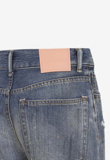 Stitched Straight-Leg Jeans