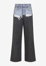 Stitched Straight-Leg Jeans