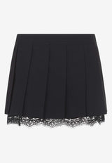 Wool-Blend Pleated Mini Skirt