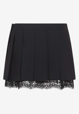 Wool-Blend Pleated Mini Skirt