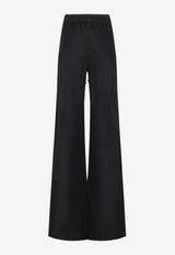 Drawstring Bias Flared-Leg Pants