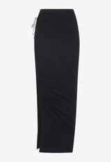 Edfu Elastic-Waist Midi Skirt